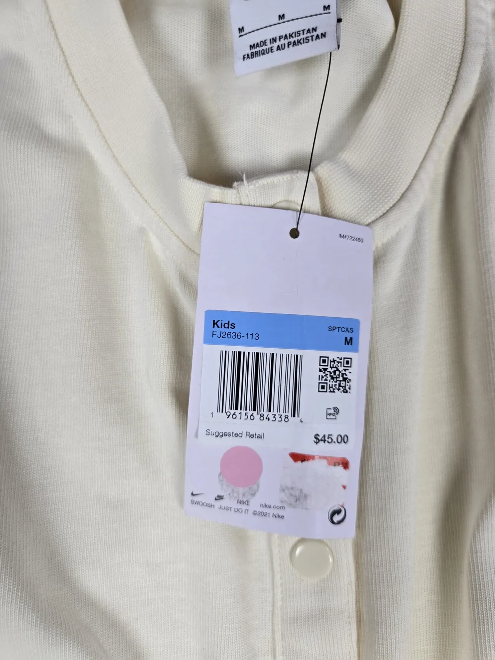 NWT Nike Sportswear Big Girls Sleeveless Henley Romper Coconut Milk Medium